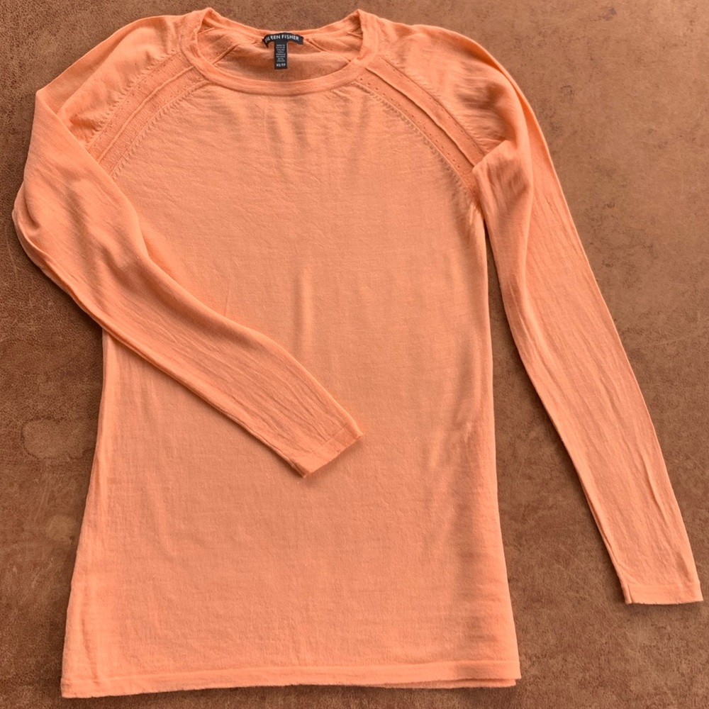 Eileen Fisher Merino Sweater, Coral, XS